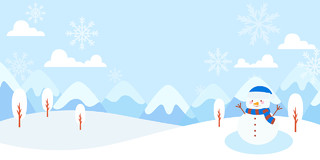 冬至背景浅蓝色卡通小清新冬至24节气雪天雪景雪人展板背景